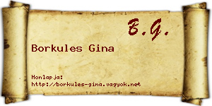 Borkules Gina névjegykártya